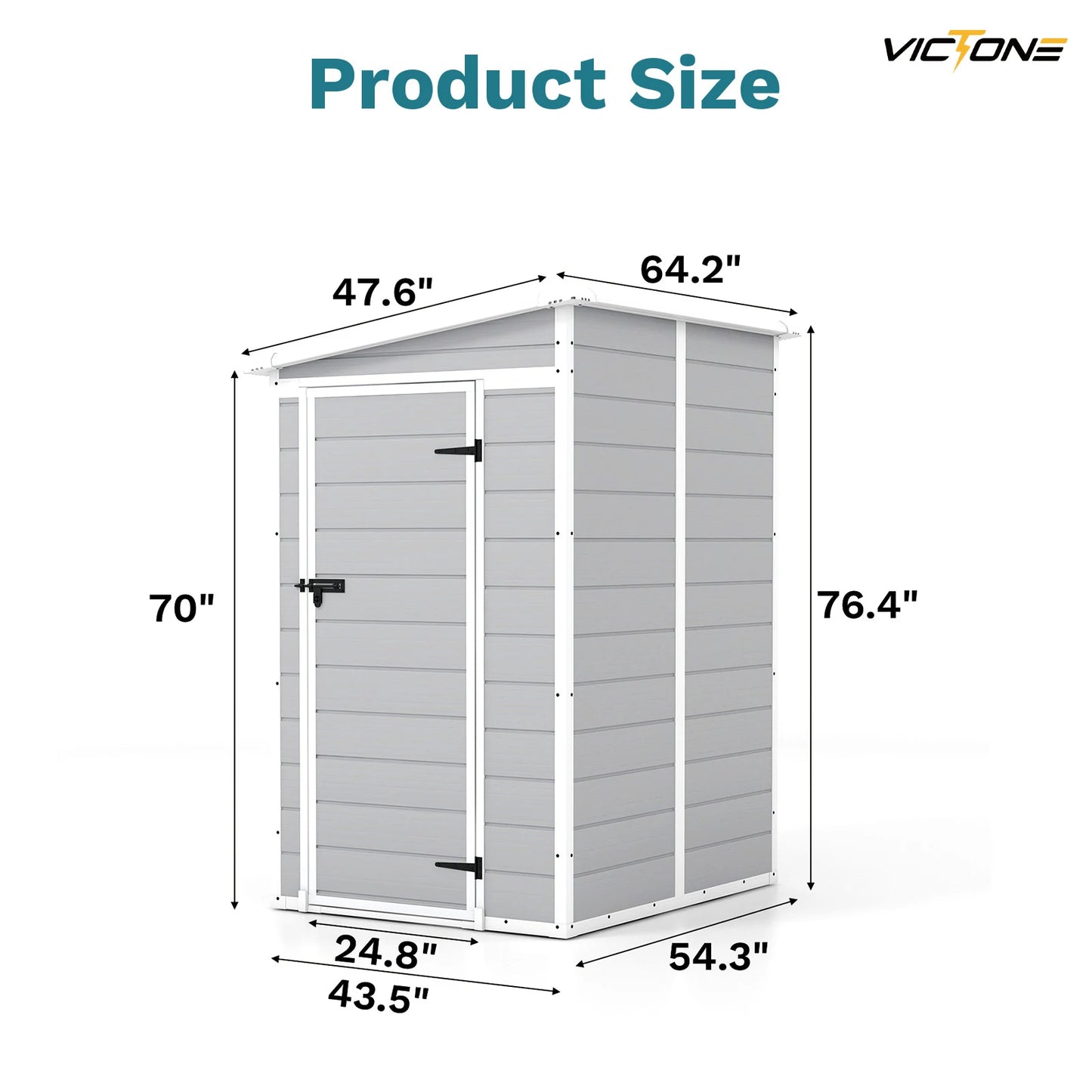 Victone Outdoor Plastic Storage Shed With Floor And Window Door