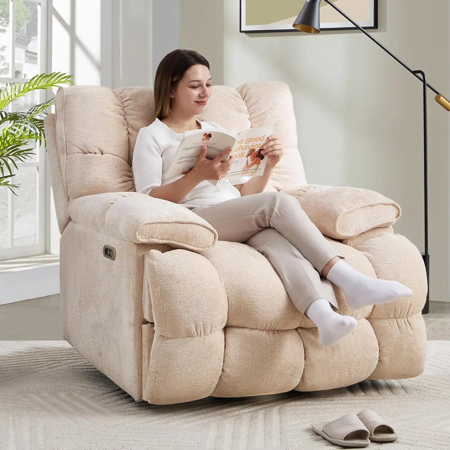 Power Swivel Rocker Recliner Chair For Living Room Comfort
