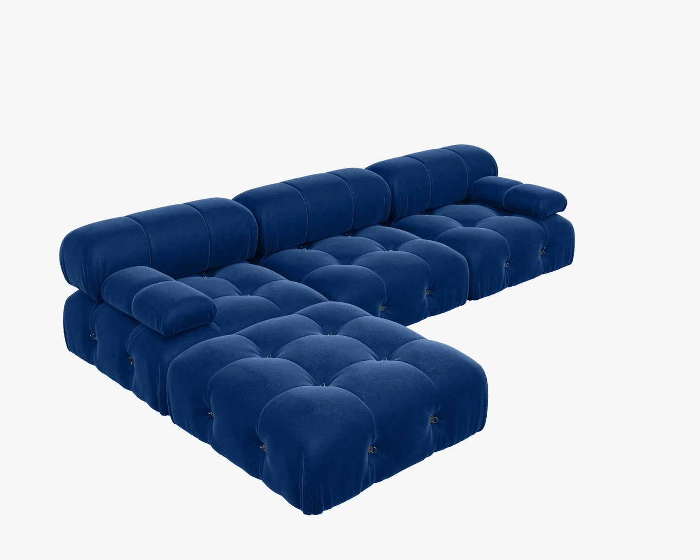 Sdorens Velvet L-Shaped Sectional Sofa With Reversible Ottoman