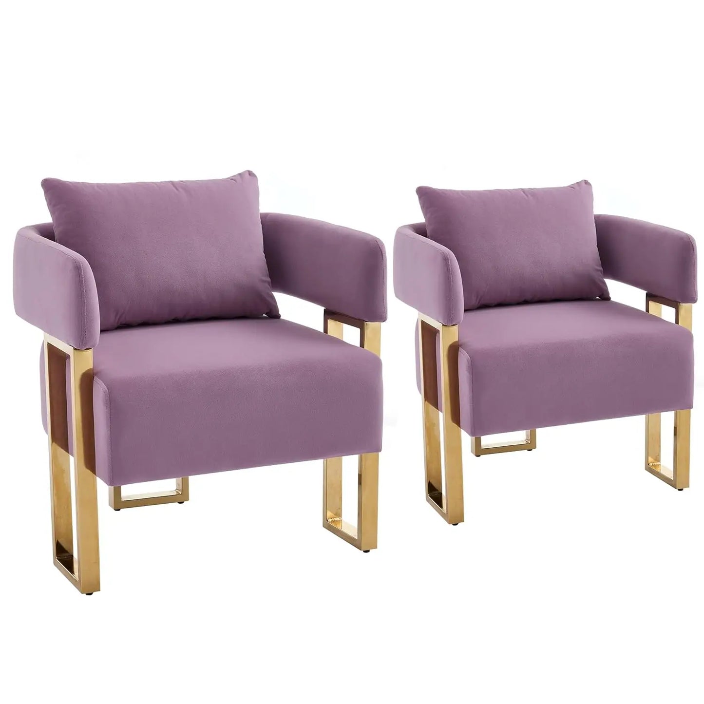 Modern Barrel Accent Chairs Upholstered Set Of Two