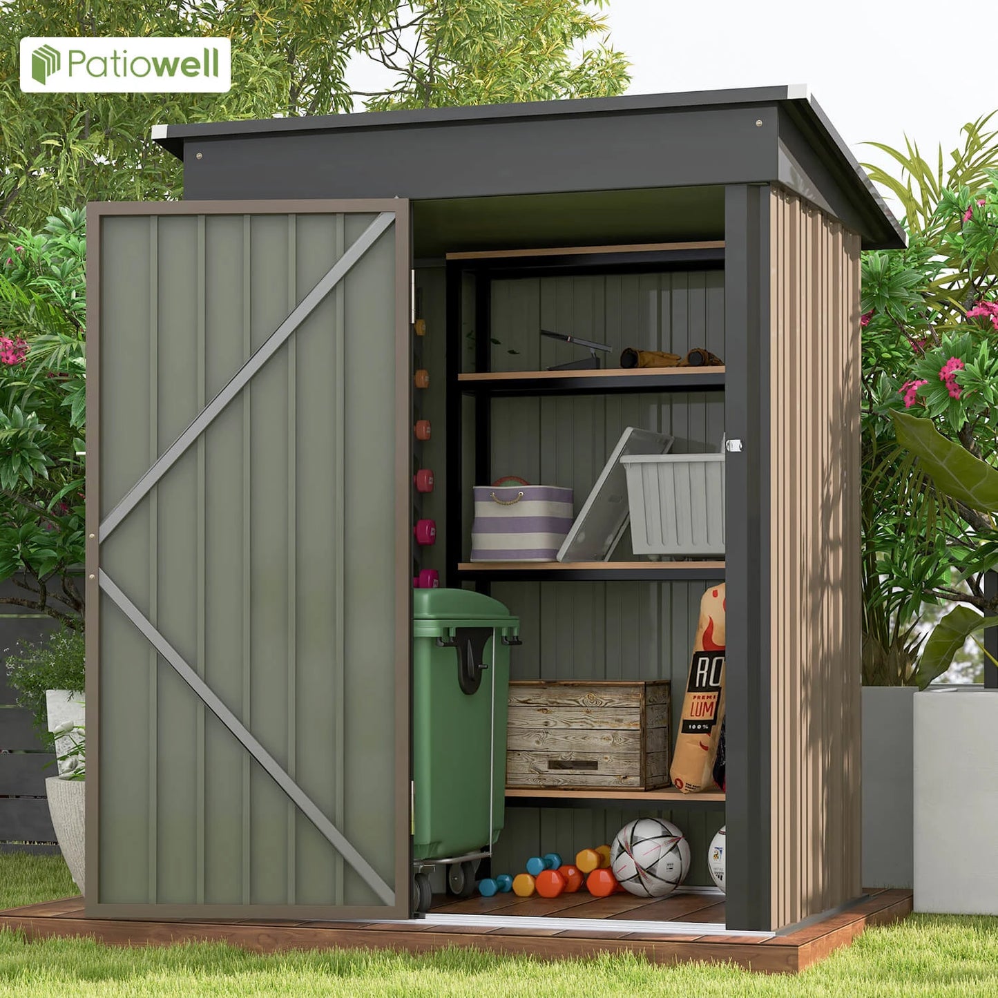 Victone Patiowell Outdoor Storage Shed With Lockable Door