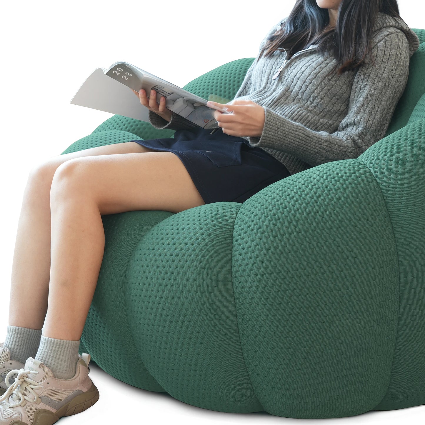 Sdorens Curved 3D Honeycomb Mesh Fabric Bean Bag Sofa