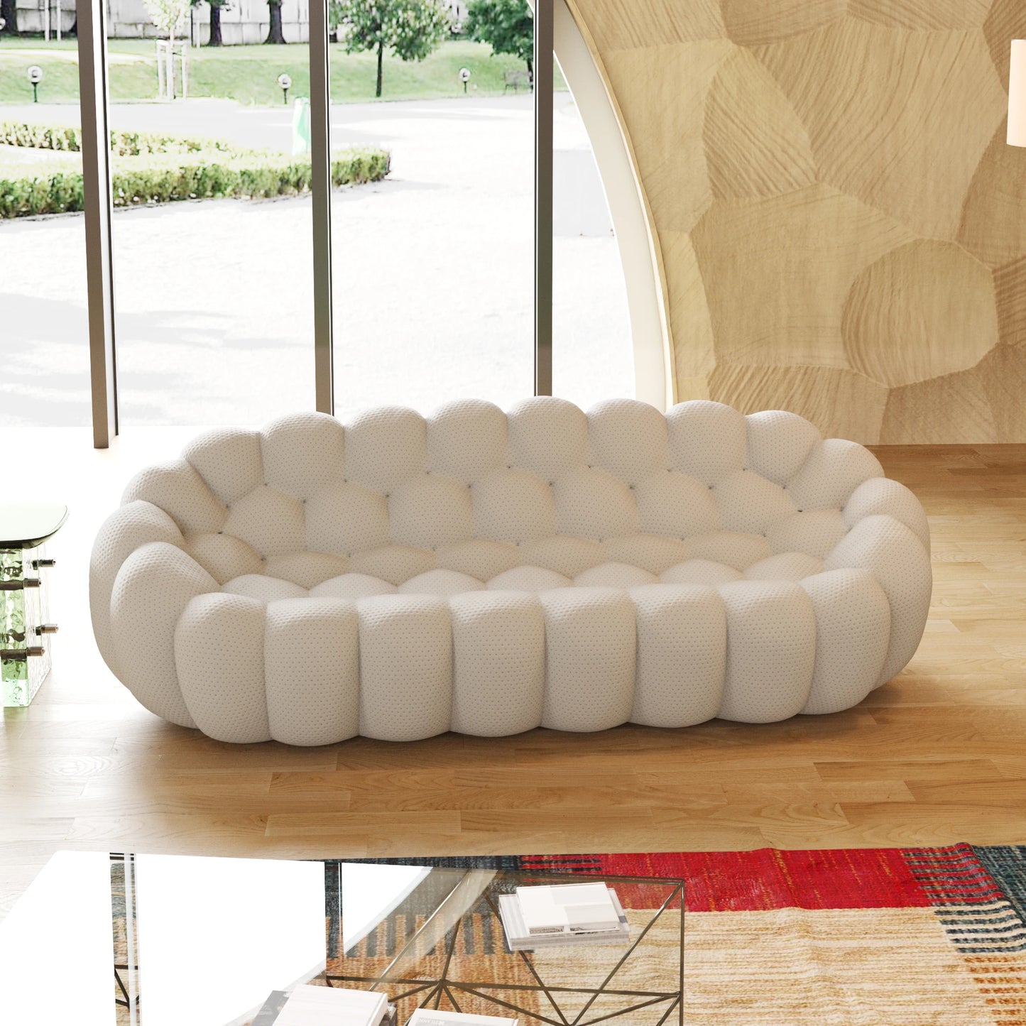 Sdorens Curved 3D Honeycomb Mesh Fabric Bean Bag Sofa