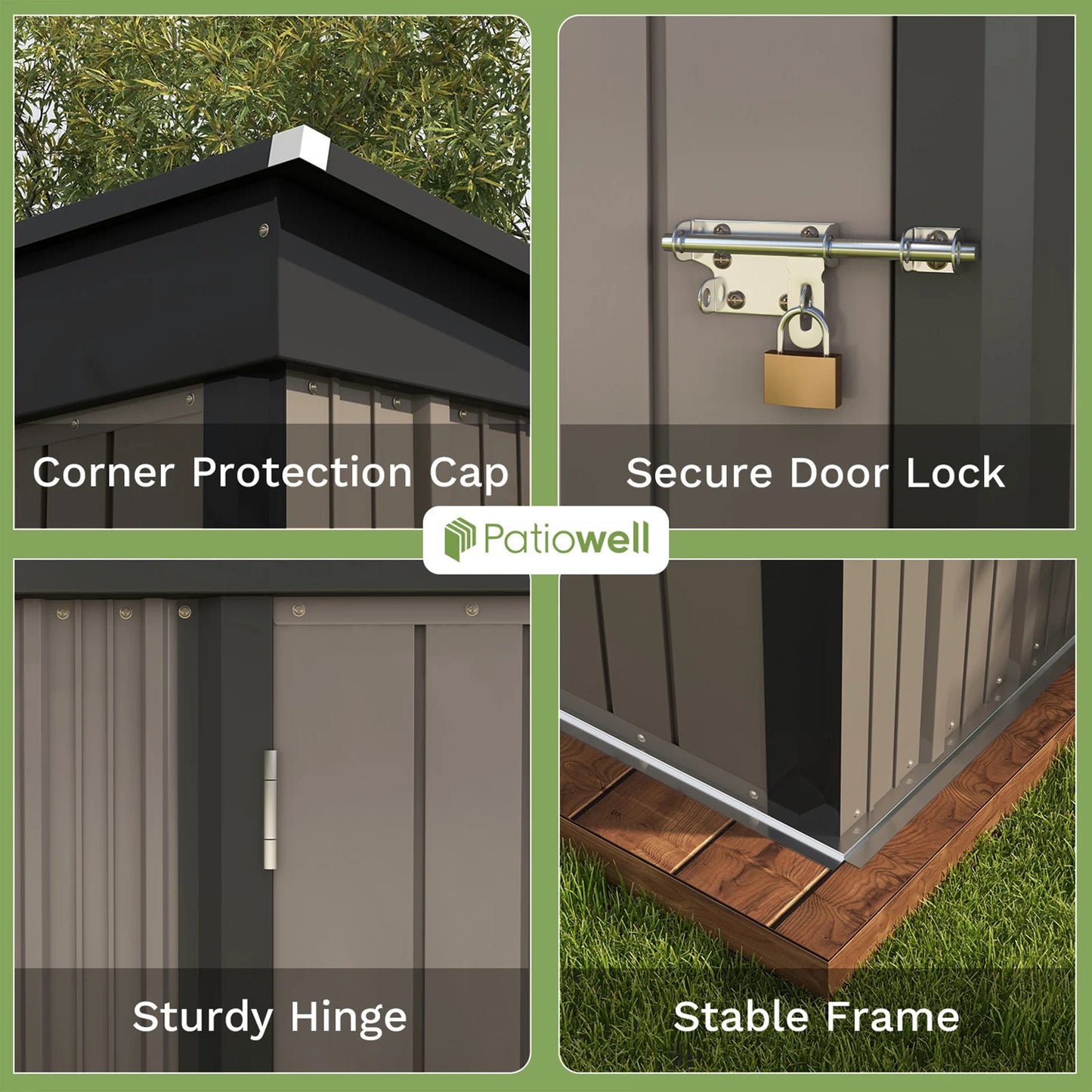 Victone Patiowell Outdoor Storage Shed With Lockable Door