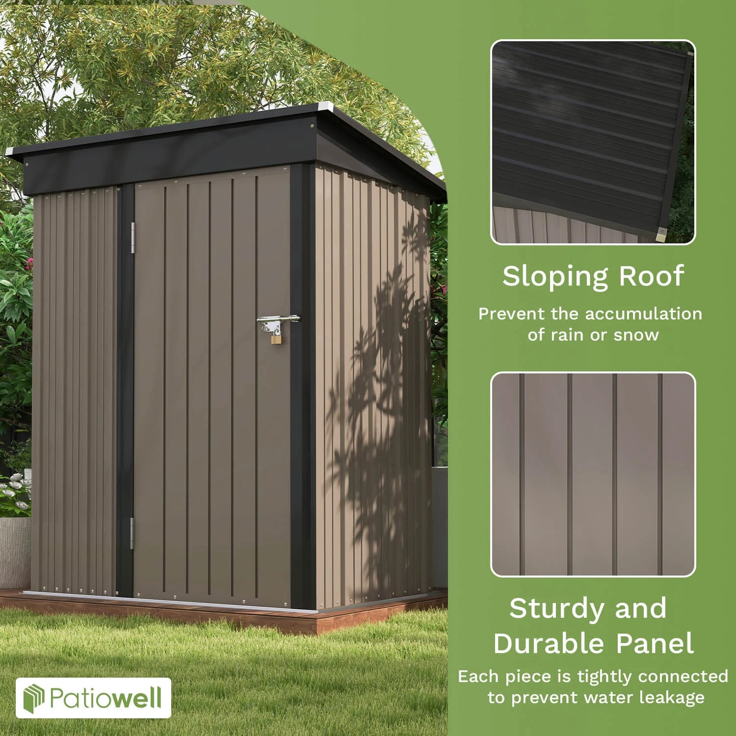 Victone Patiowell Outdoor Storage Shed With Lockable Door