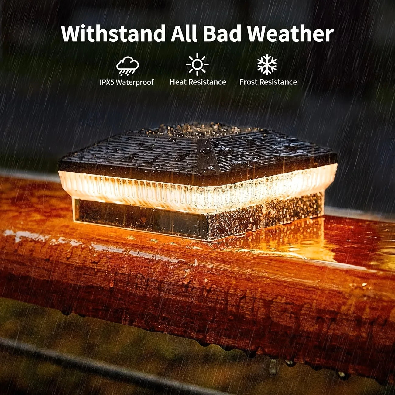 Solar Post Lighting 40 LEDs 3 Modes For Fence Posts