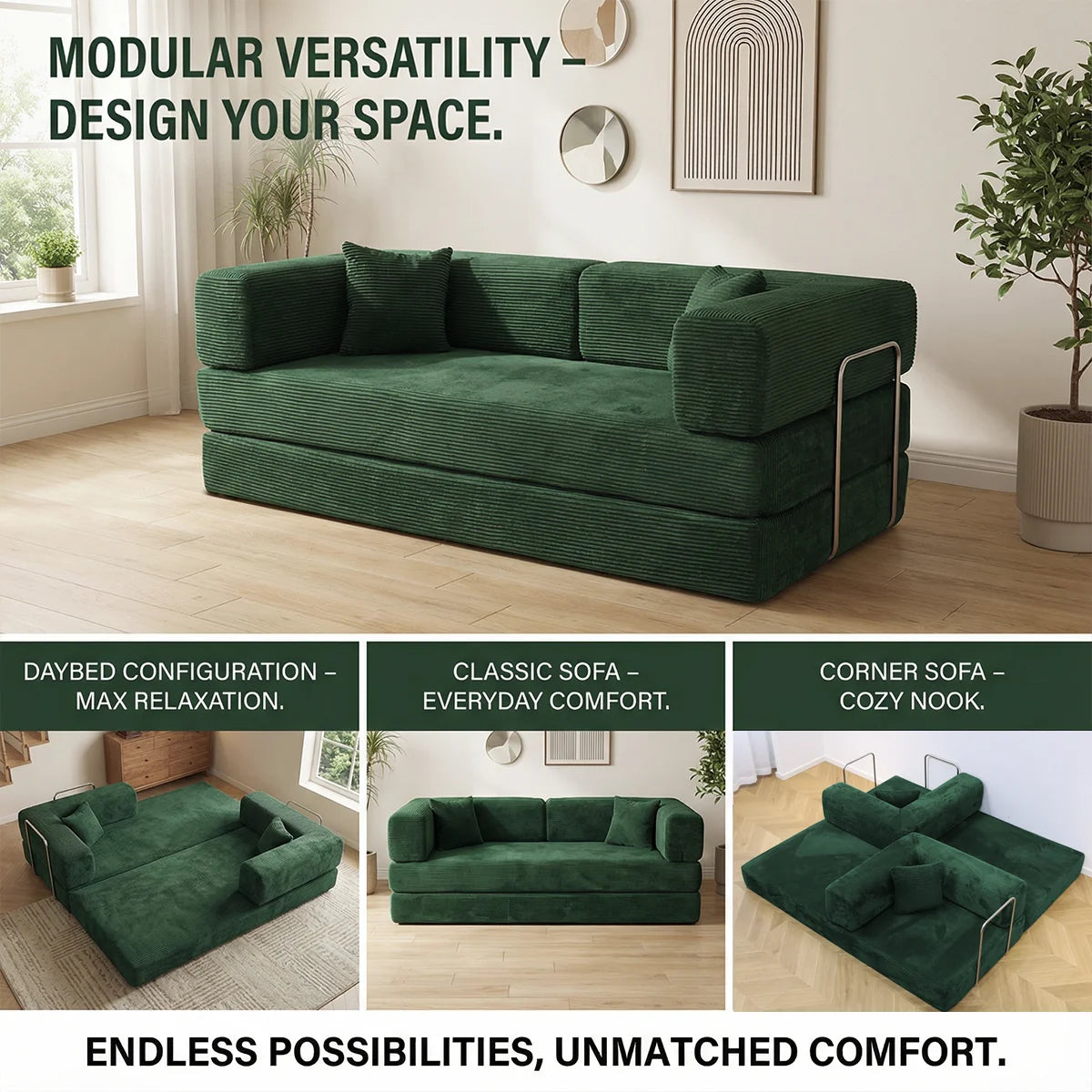 YQzyphyna Futon Sofa Bed 4in1 Convertible Couch For Living Room