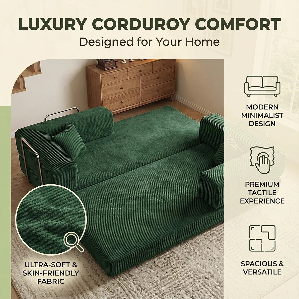 YQzyphyna Futon Sofa Bed 4in1 Convertible Couch For Living Room