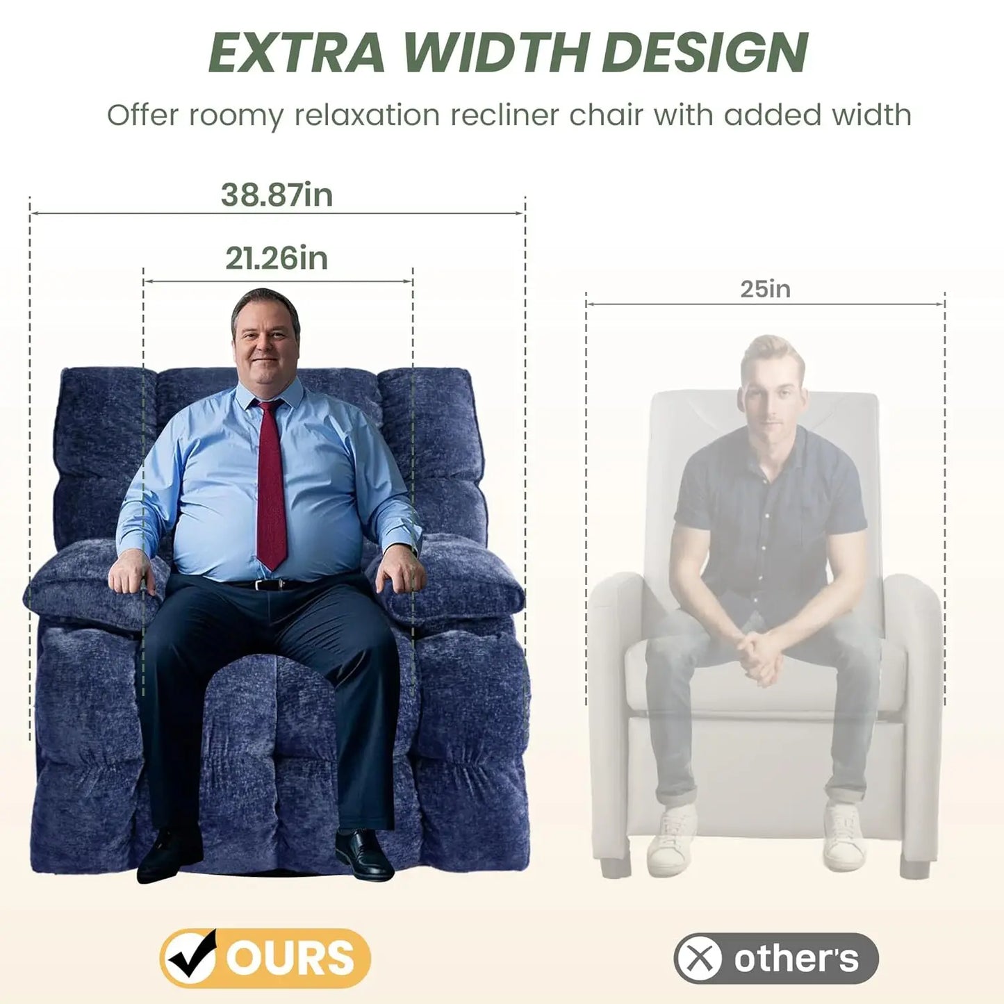 Power Swivel Rocker Recliner Chair For Living Room Comfort