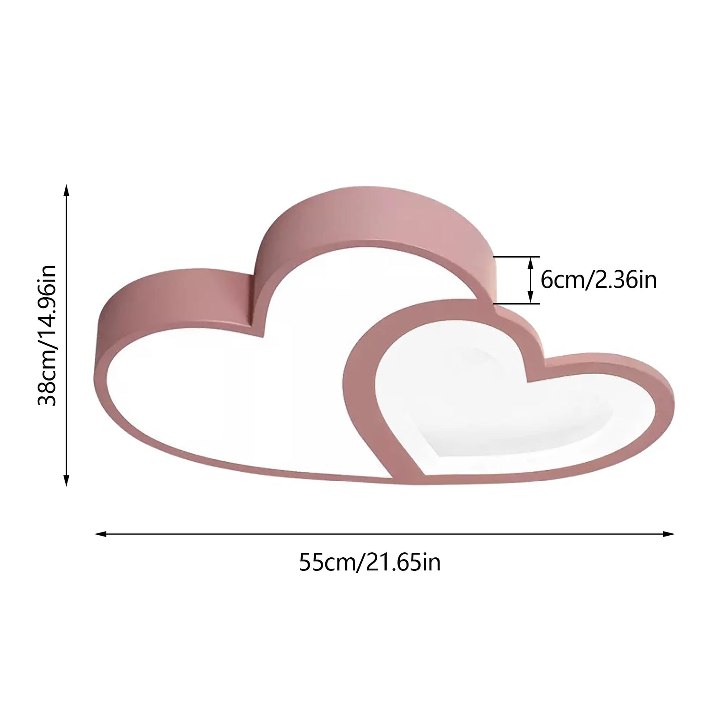 Heart Shaped LED Ceiling Light Flush Mount Dimmable With Remote