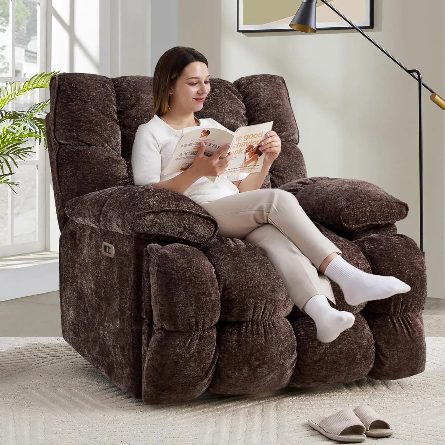 Power Swivel Rocker Recliner Chair For Living Room Comfort