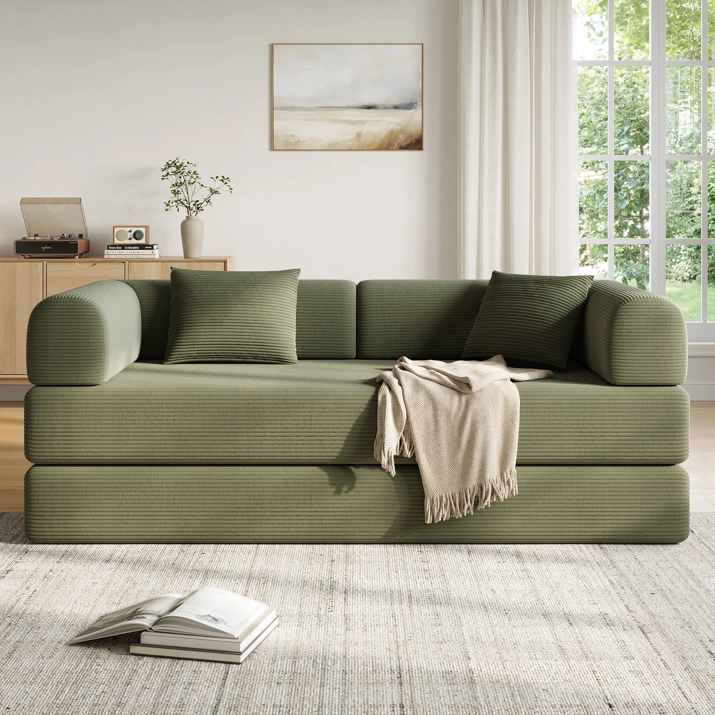 THOLASIS Convertible Floor Sofa Bed 5-in-1 DIY Modular