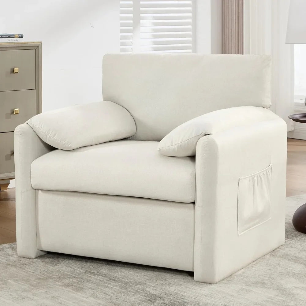 Custom Mid Century Modern Oversized Accent Chair With USB Ports