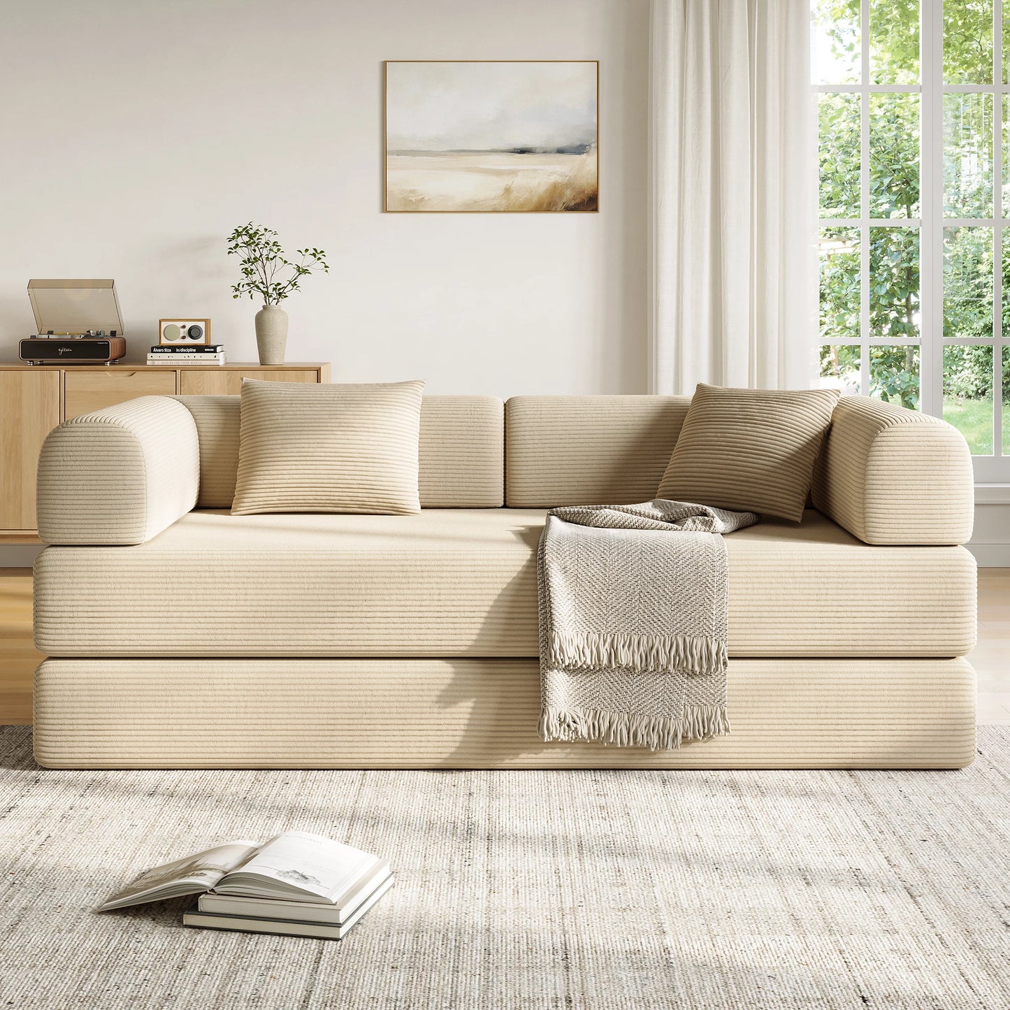 THOLASIS Convertible Floor Sofa Bed 5-in-1 DIY Modular