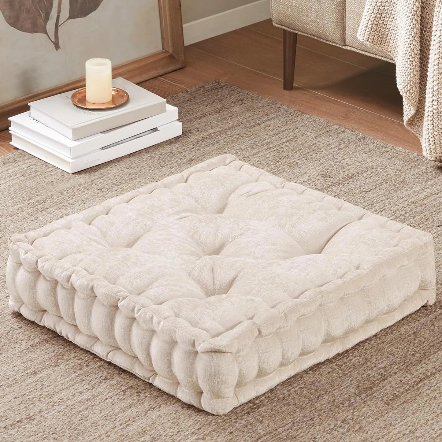 Square Intelligent Design Memory Floor Pillow for Meditation and Yoga