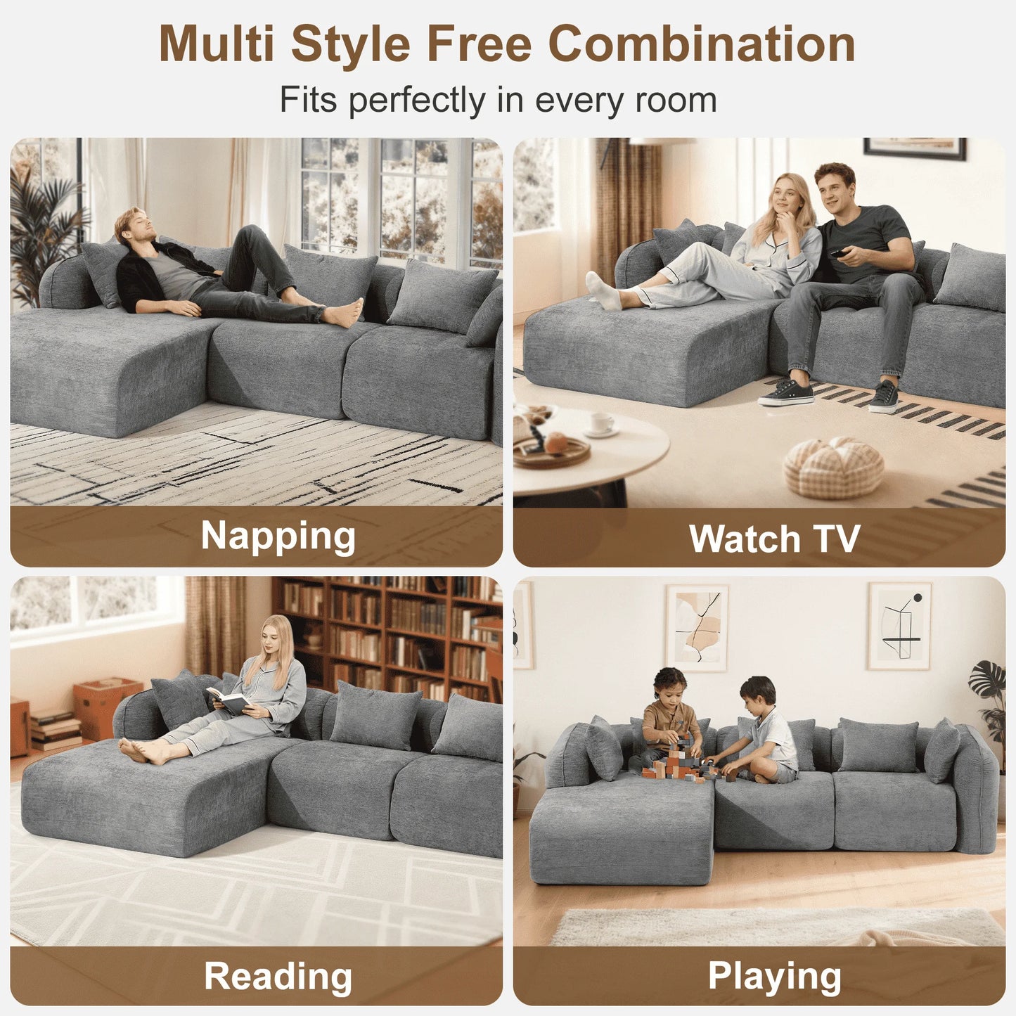 Redlife Sherpa Modular Cloud Sofa L Shaped Sectional