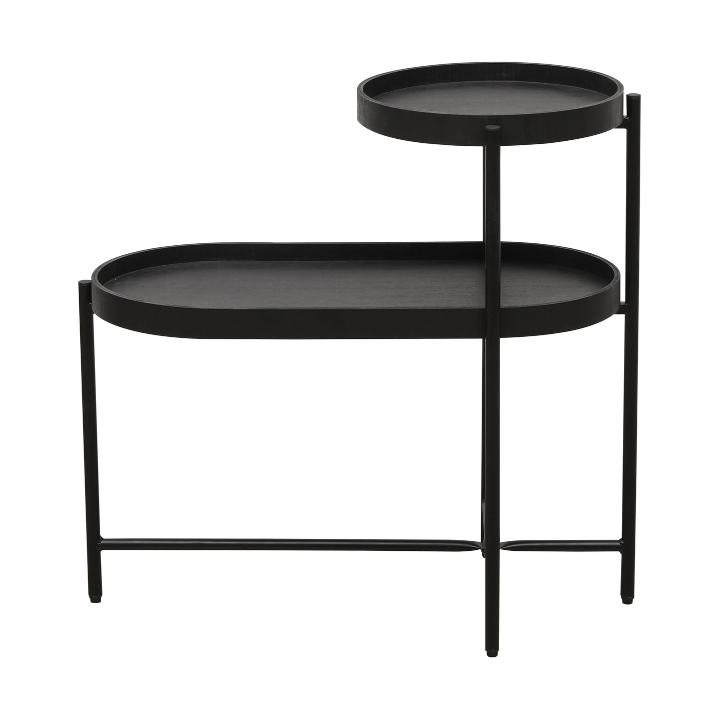 Two Tier Side Table With Storage Metal Frame End Table