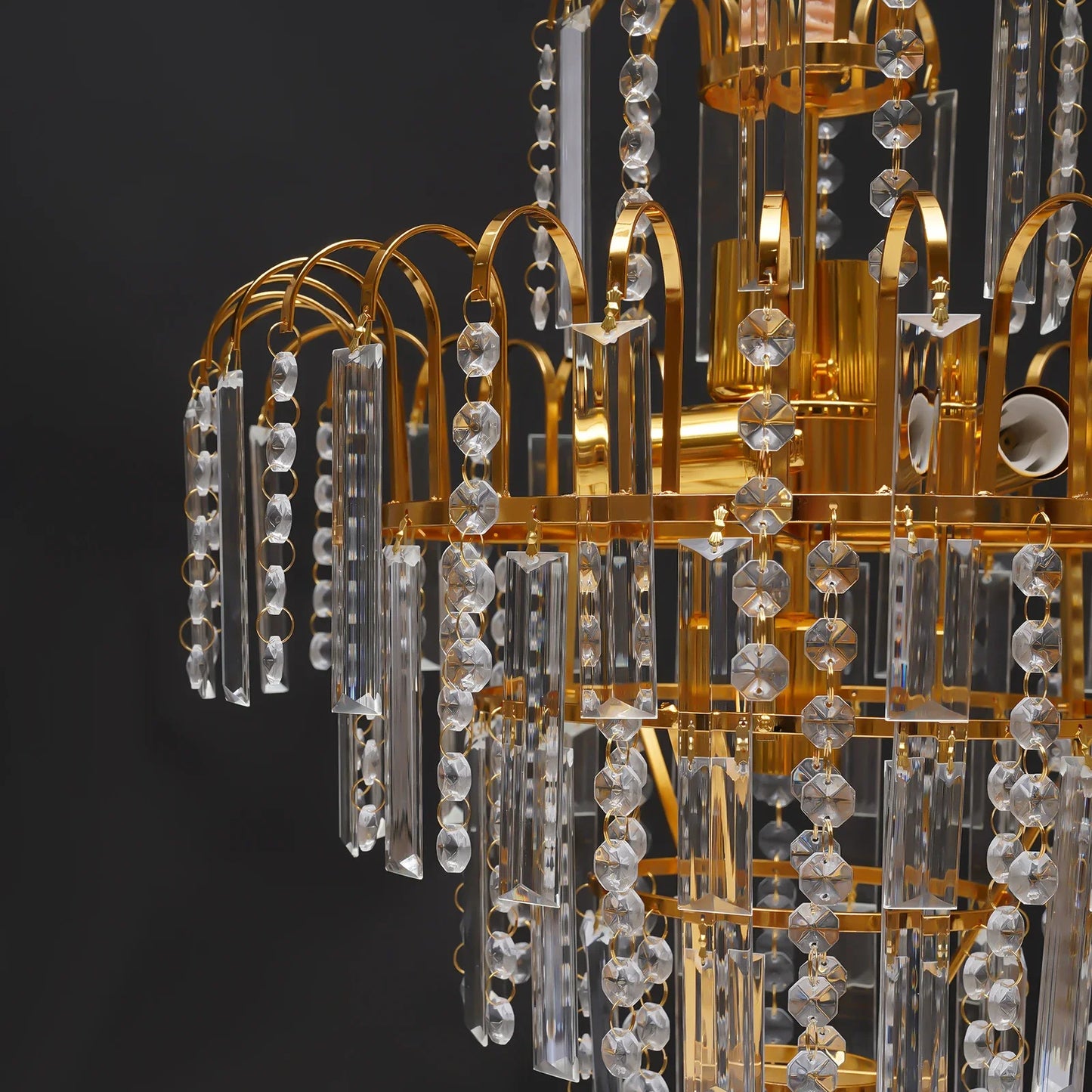Led Crystal Chandelier Modern Luxury Ceiling Light Pendant Fixture E14