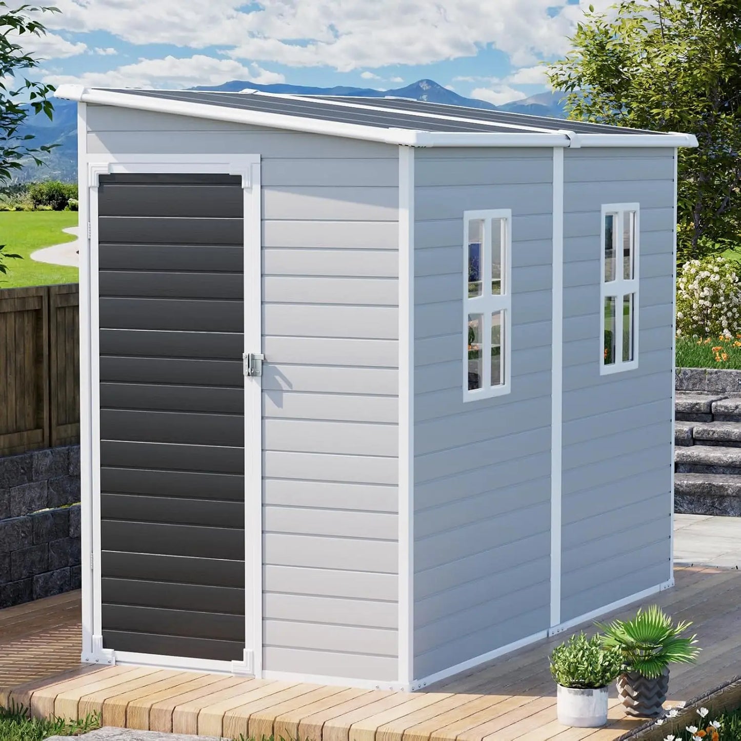 Resin Storage Shed With Floor And Windows Included