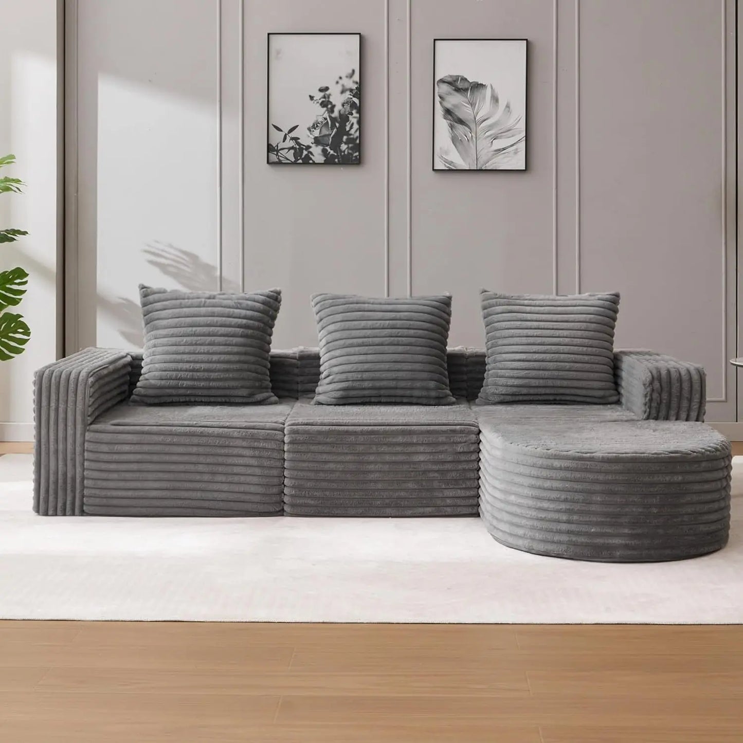 Cloud Couch Modular Sectional Sofa With Chaise And Pillows