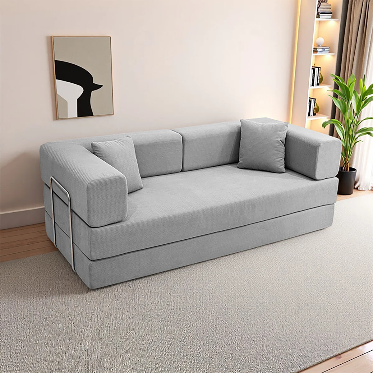 Foldable Sofa Bed With Removable Backrest For Living Room Seating
