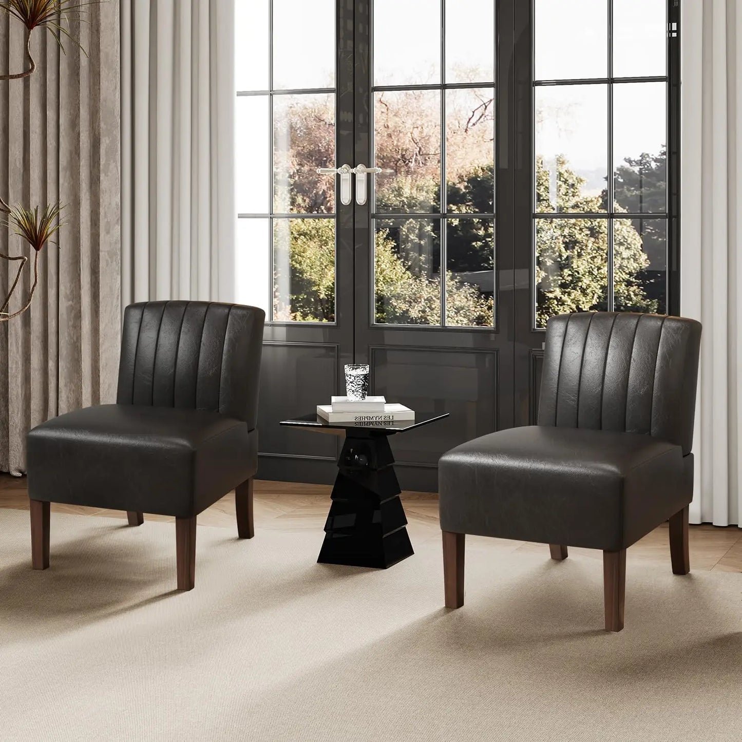 MOYU Armless Accent Chairs Set Of 2 Upholstered Living Room