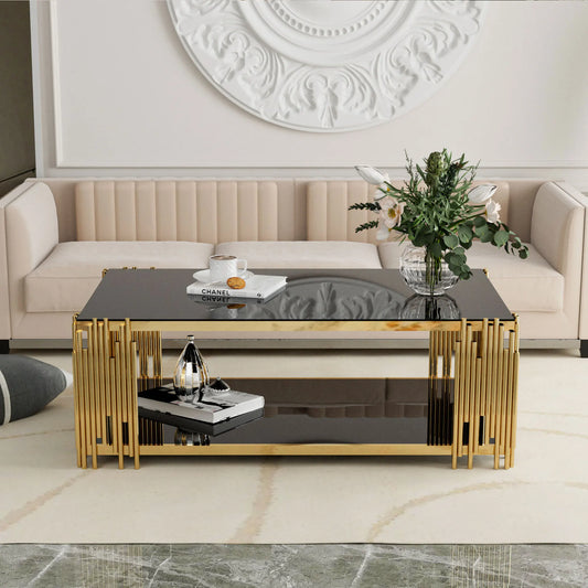Stainless Steel Glass Coffee Table For Living Room Modern Center