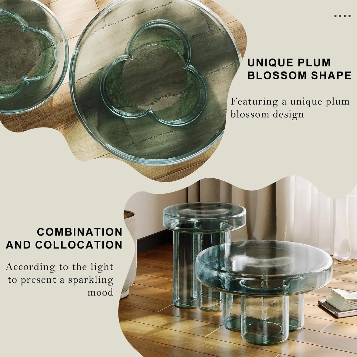 Glass Coffee Table With Stone Base Mid Century Modern Design