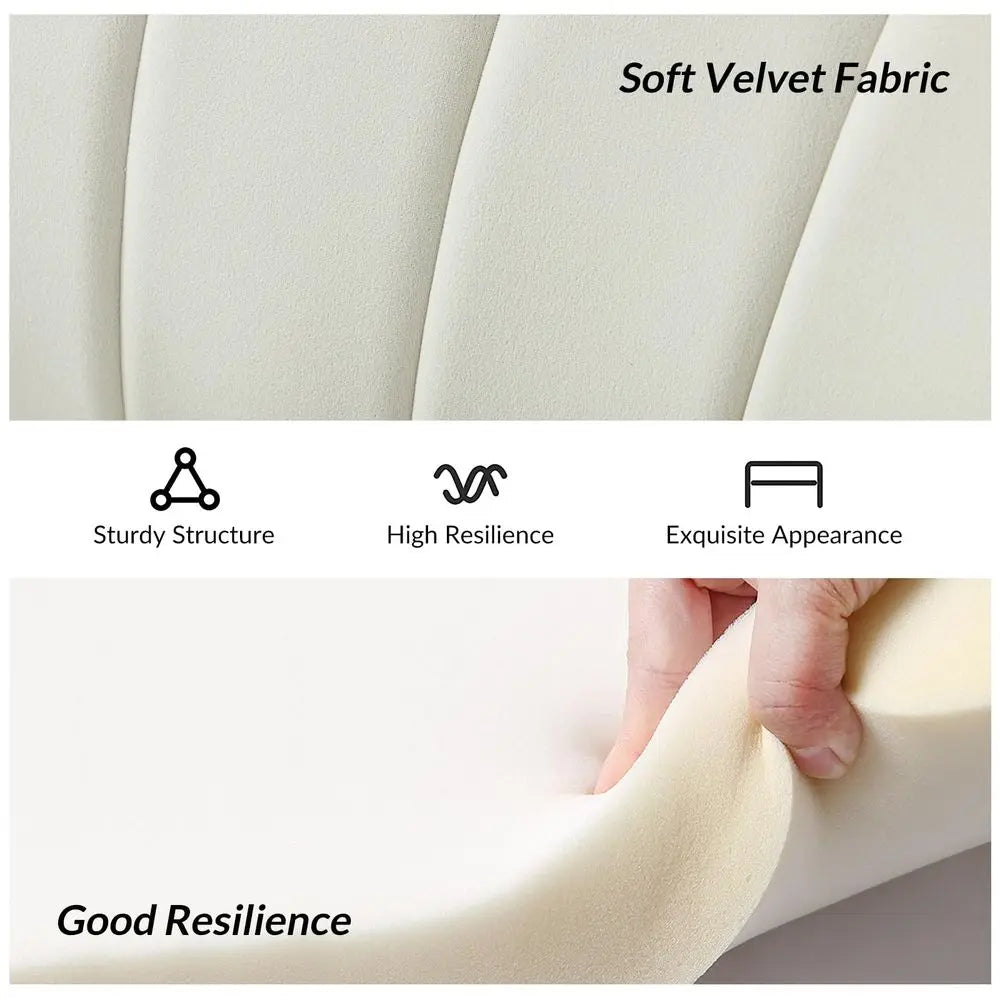 Modern Velvet Loveseat Sofa With Flower Back And Metal Legs