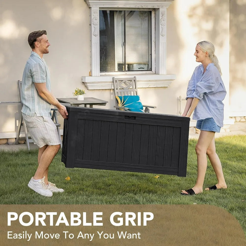 Devoko Resin Outdoor Deck Box Waterproof Storage Bench Patio