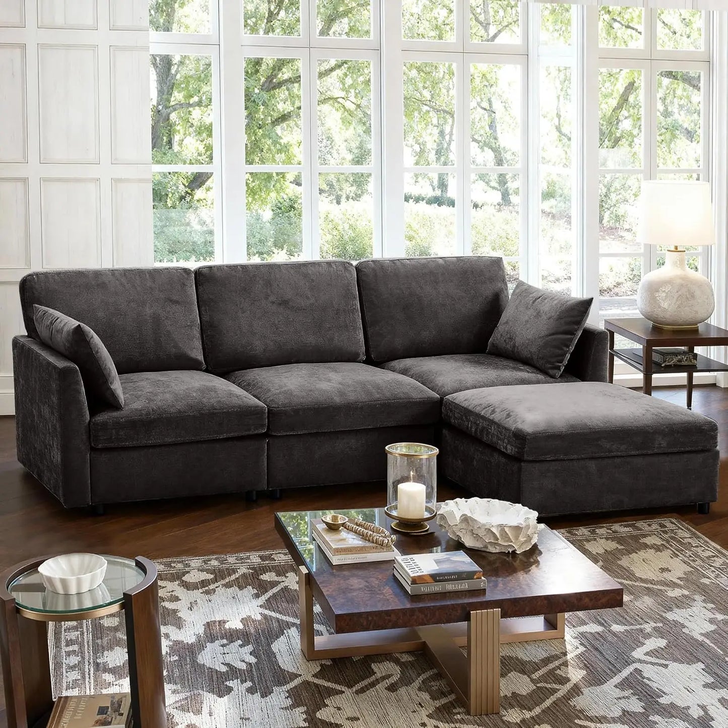 Cloud Sectional Sofa With Ottoman Movable L Shaped Modular
