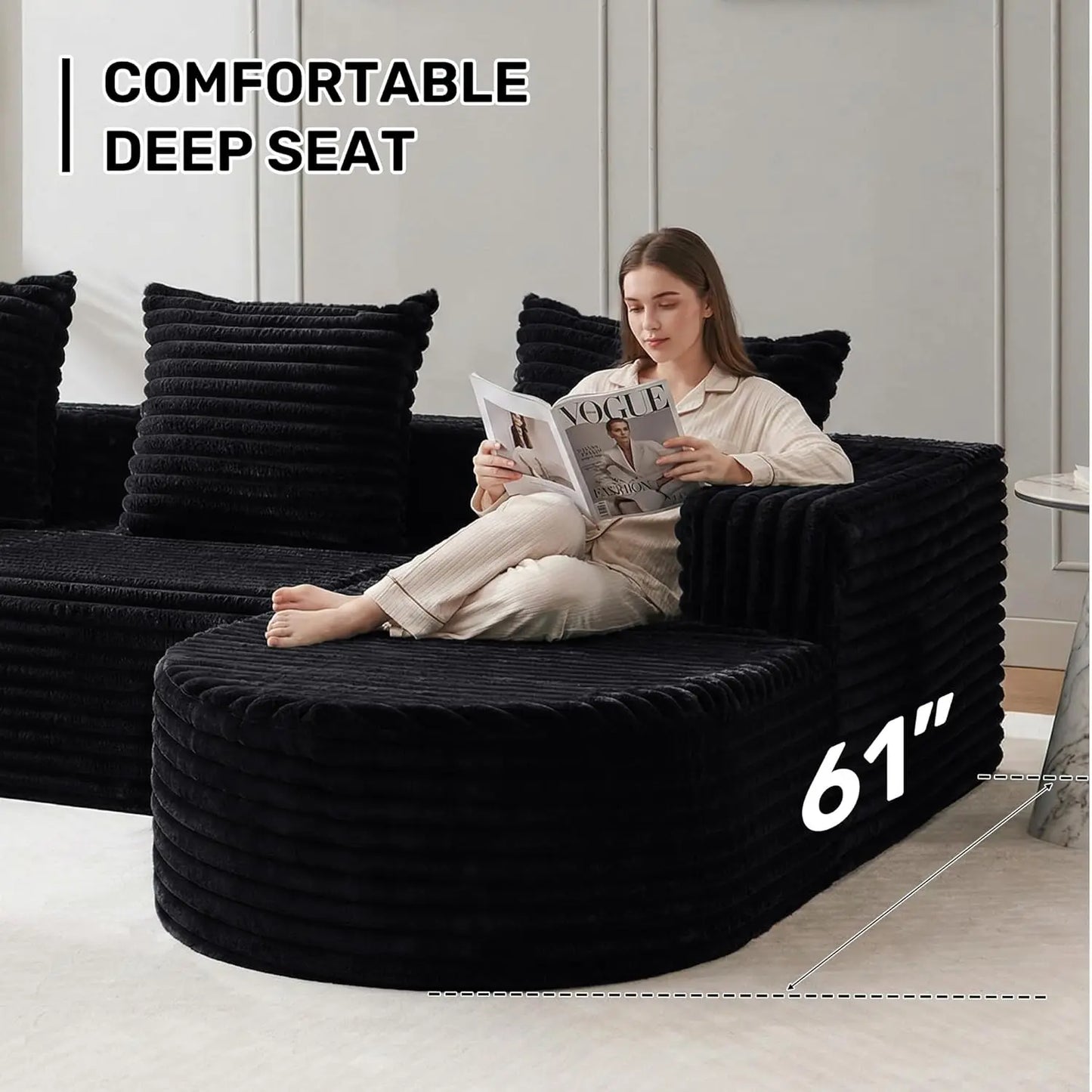 Cloud Couch Modular Sectional Sofa With Chaise And Pillows
