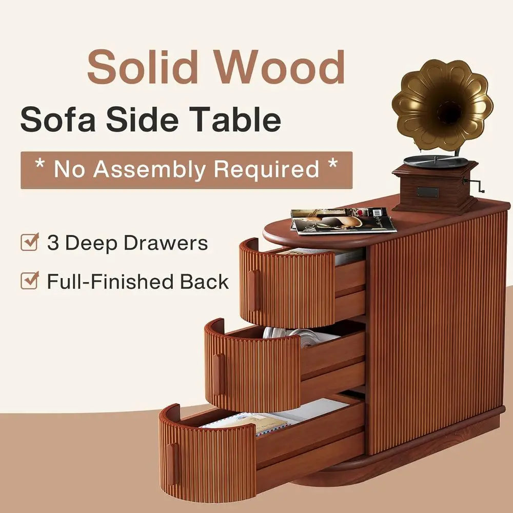Rattan Frame End Table With Wooden Top For Living Room