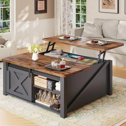Lift Top Coffee Table With Storage Farmhouse Style
