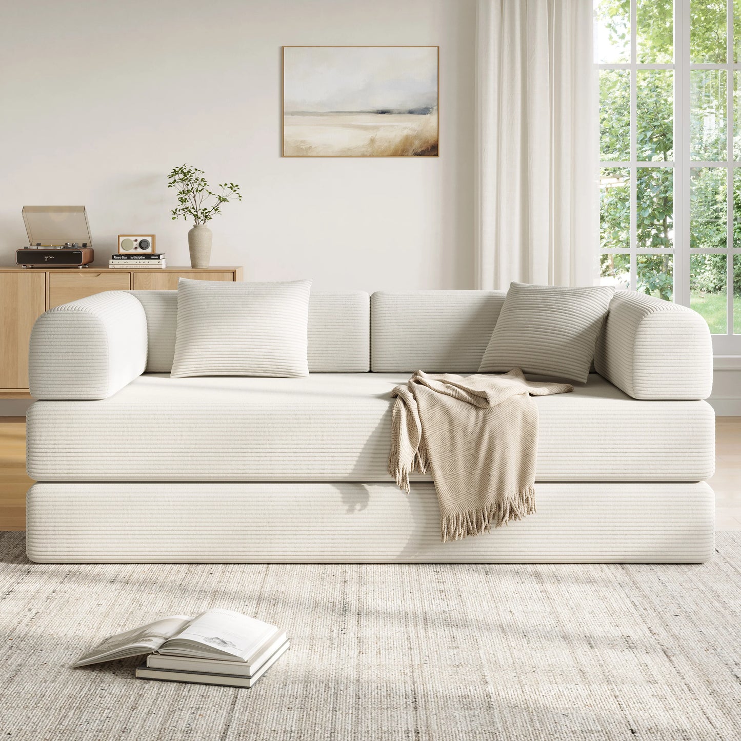 THOLASIS Convertible Floor Sofa Bed 5-in-1 DIY Modular