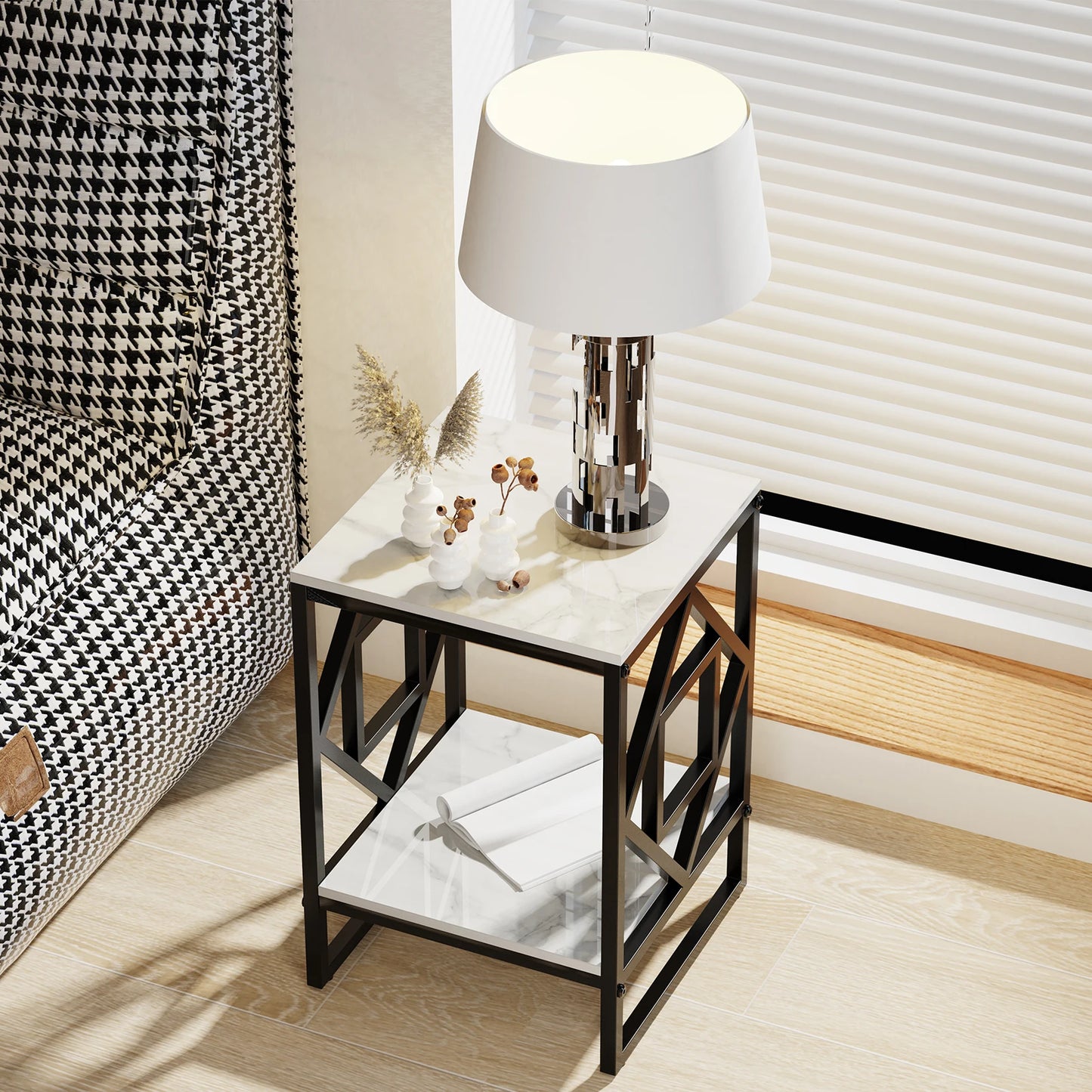 Marble Top Side Table Sofa End Table Bedside Nightstand