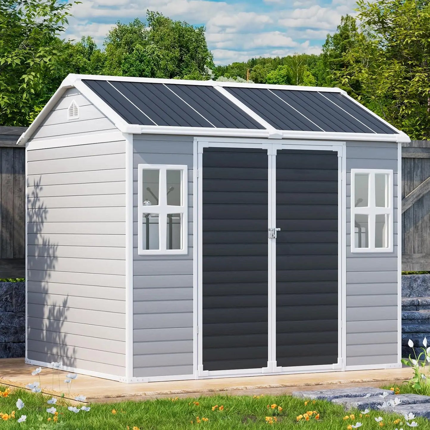 Resin Storage Shed With Floor And Windows Included