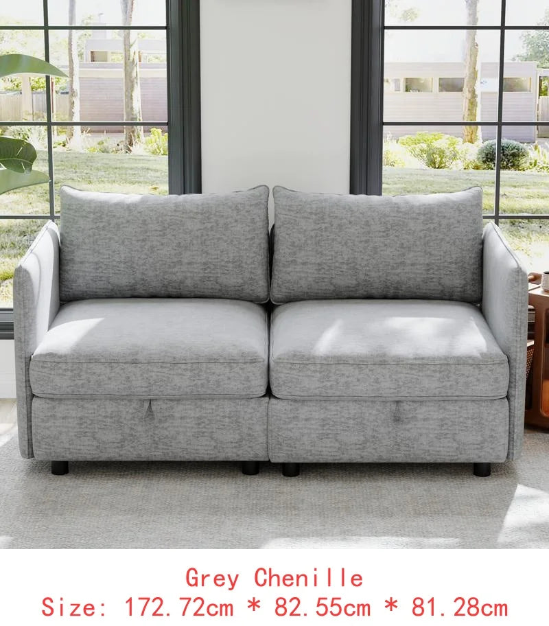 Modular Sectional Sofa Set With Storage 3 Seater Loveseat Chair