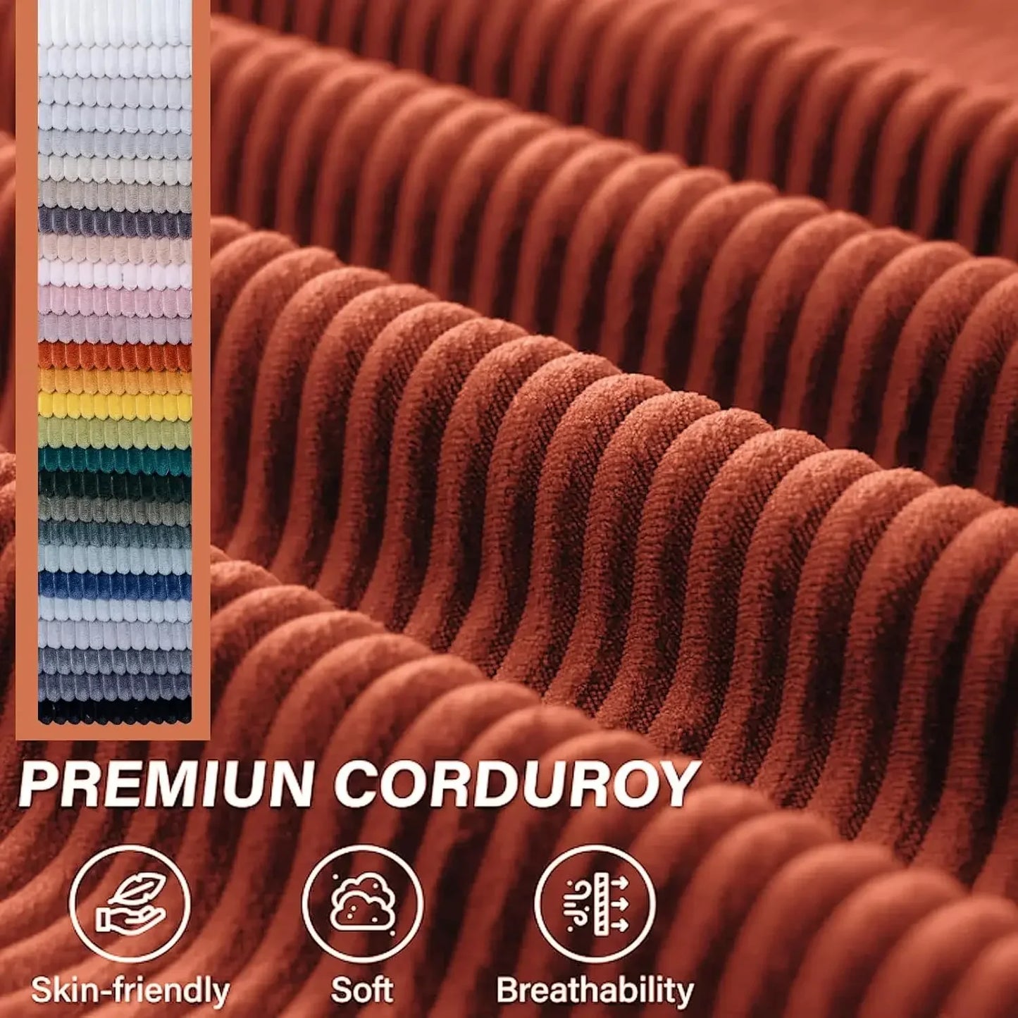 Convertible Sleeper Sofa Bed Corduroy Memory Foam Couch