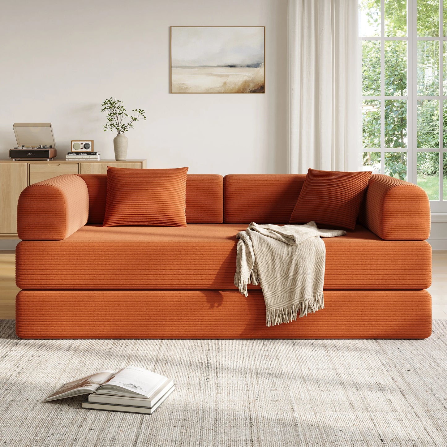 THOLASIS Convertible Floor Sofa Bed 5-in-1 DIY Modular