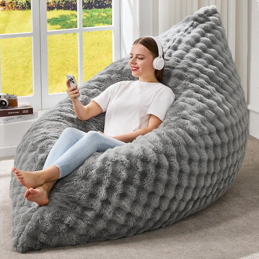 3-in-1 Memory Foam Bean Bag Chair With Washable Cover