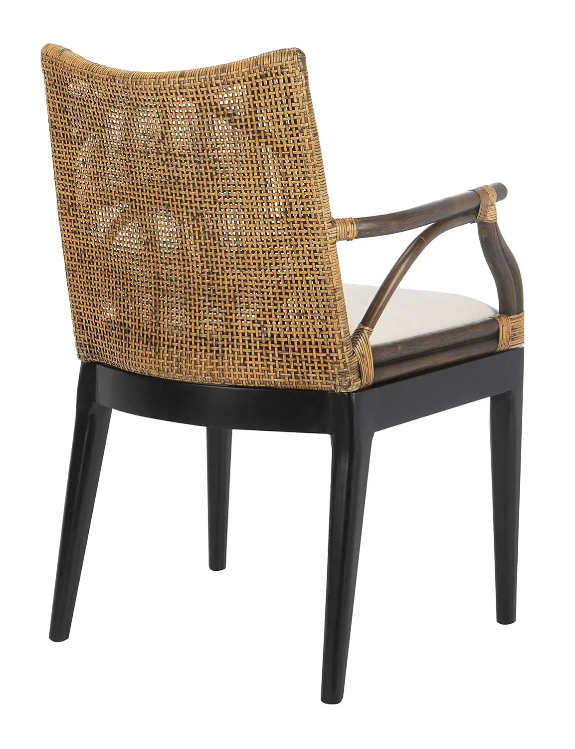 Solid Wood Rattan Arm Chair For Living Room Modern Style