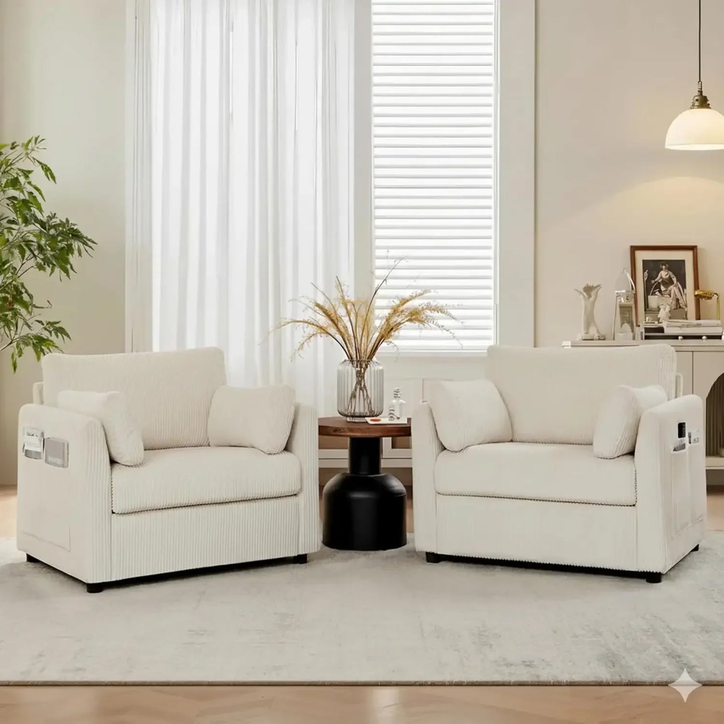 Corduroy Modern Accent Chair For Living Room