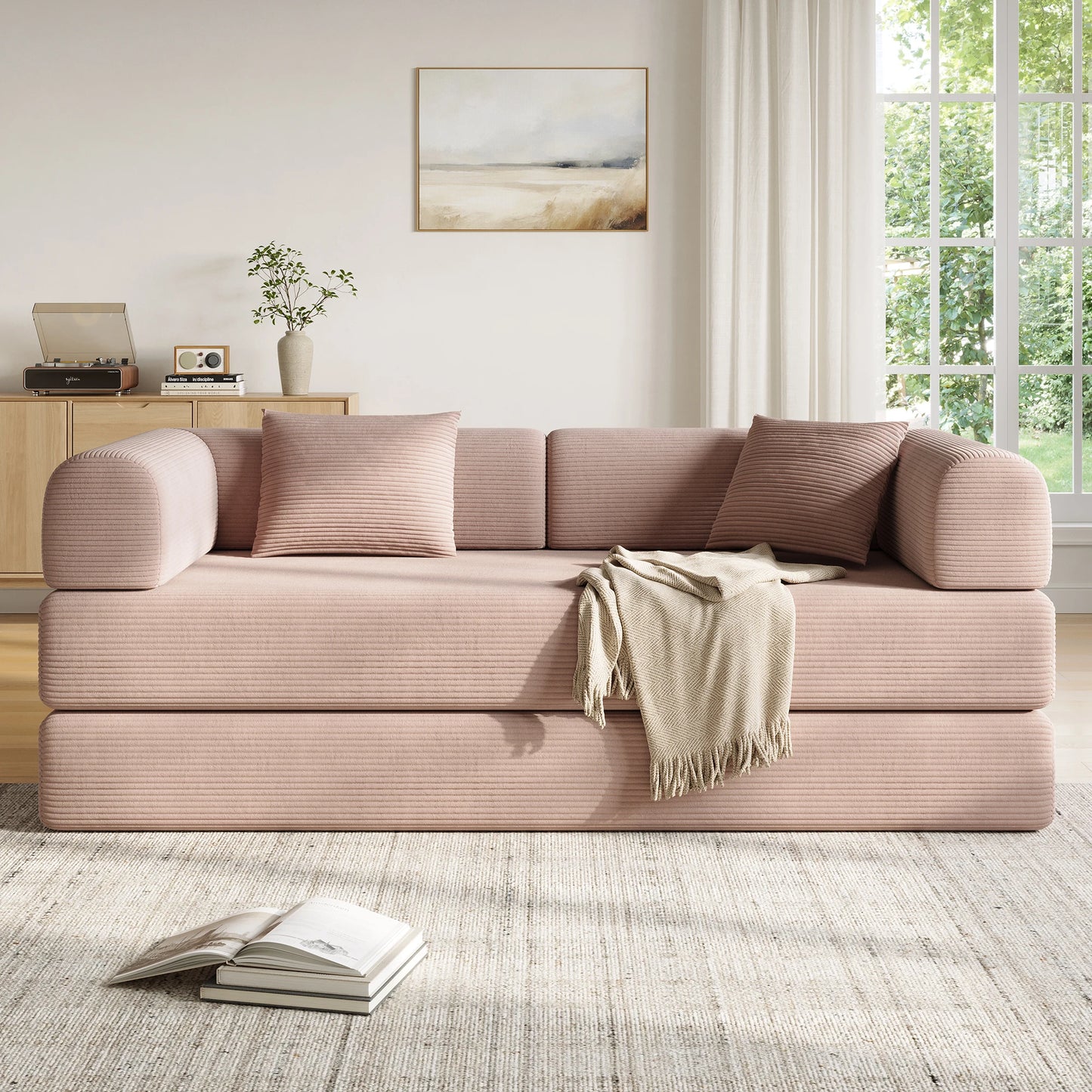 THOLASIS Convertible Floor Sofa Bed 5-in-1 DIY Modular