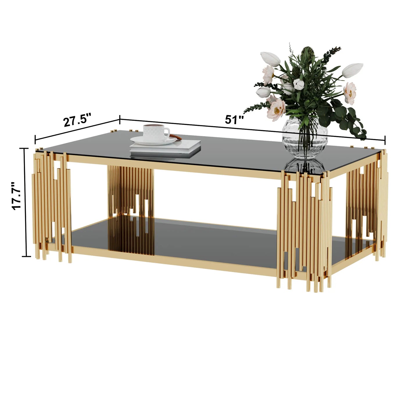 Stainless Steel Glass Coffee Table For Living Room Modern Center