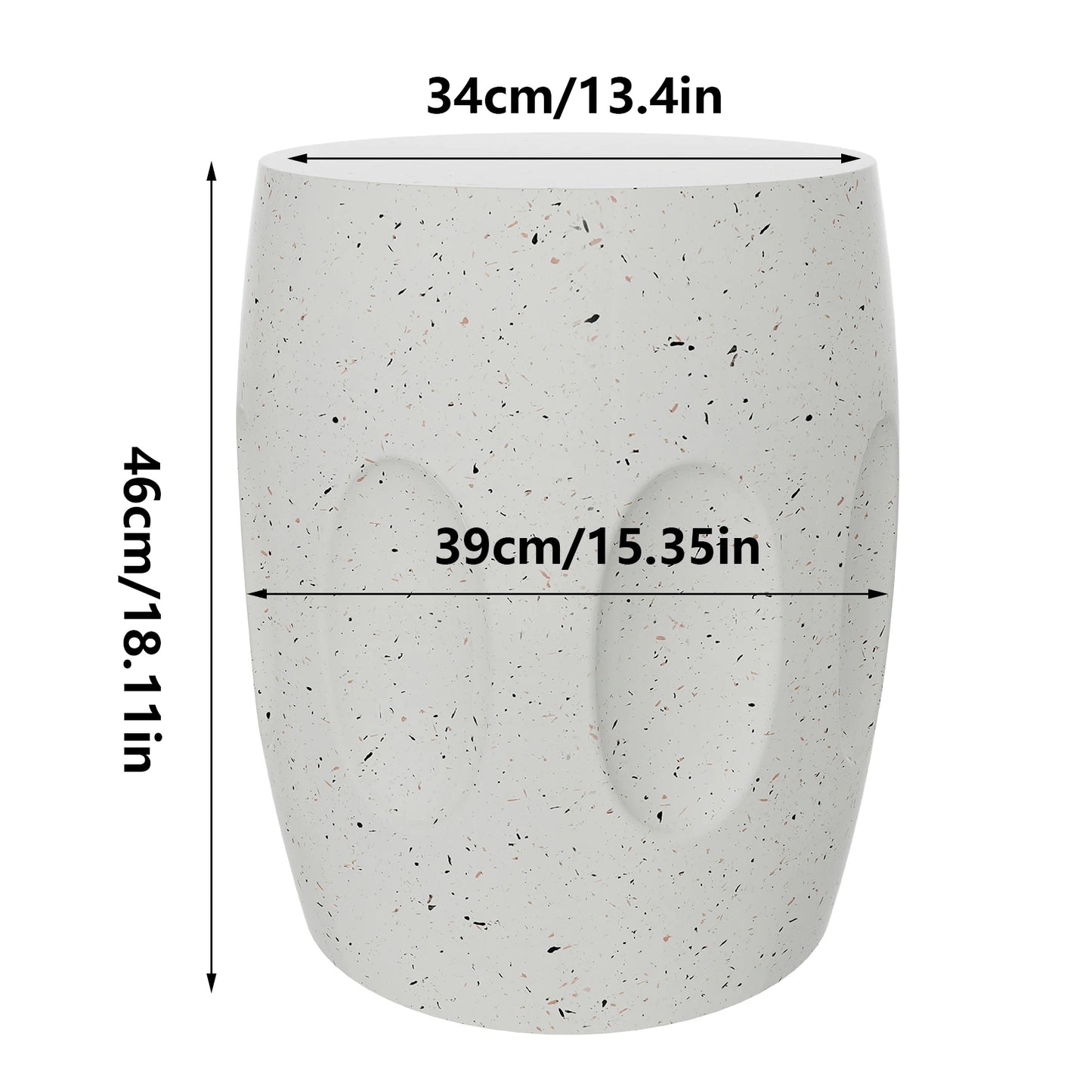 Lightweight Concrete Side Table Faux Terrazzo Accent Garden End Table