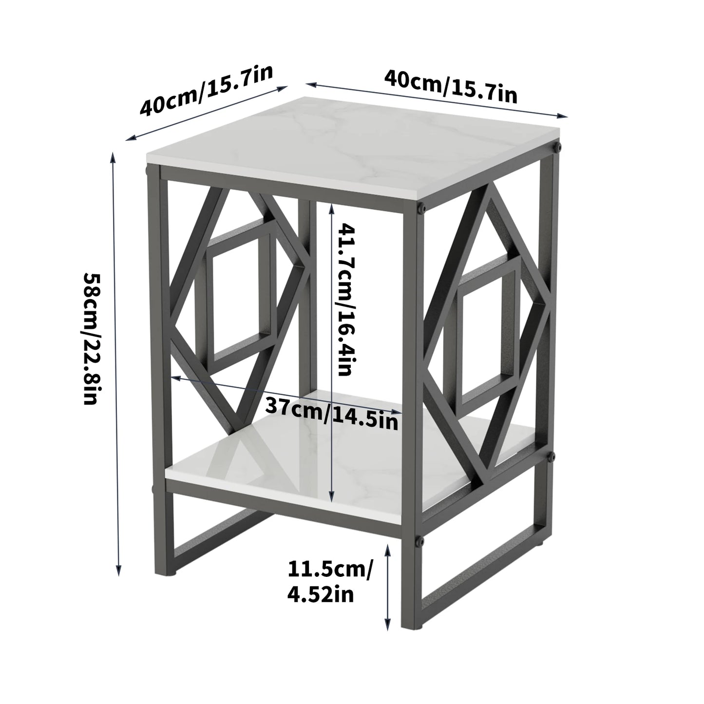 Marble Top Side Table Sofa End Table Bedside Nightstand