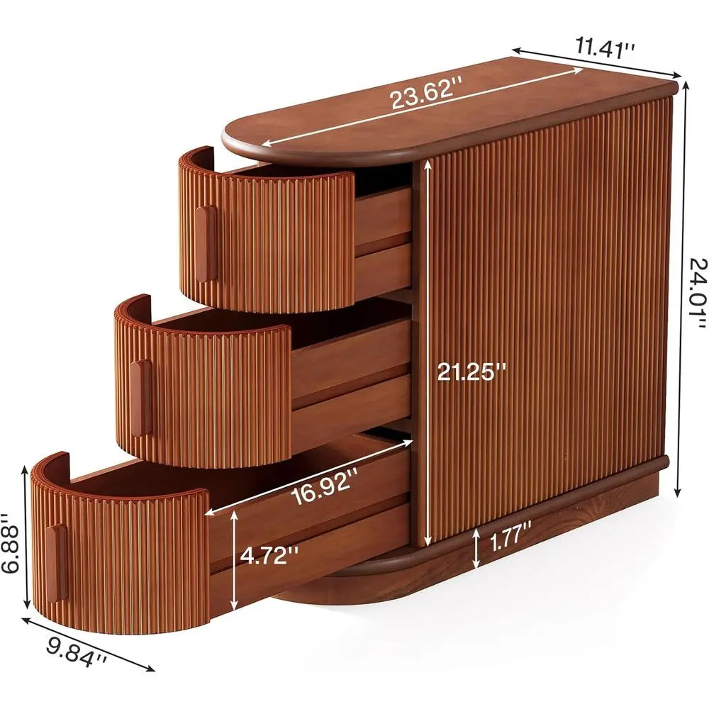 Rattan Frame End Table With Wooden Top For Living Room