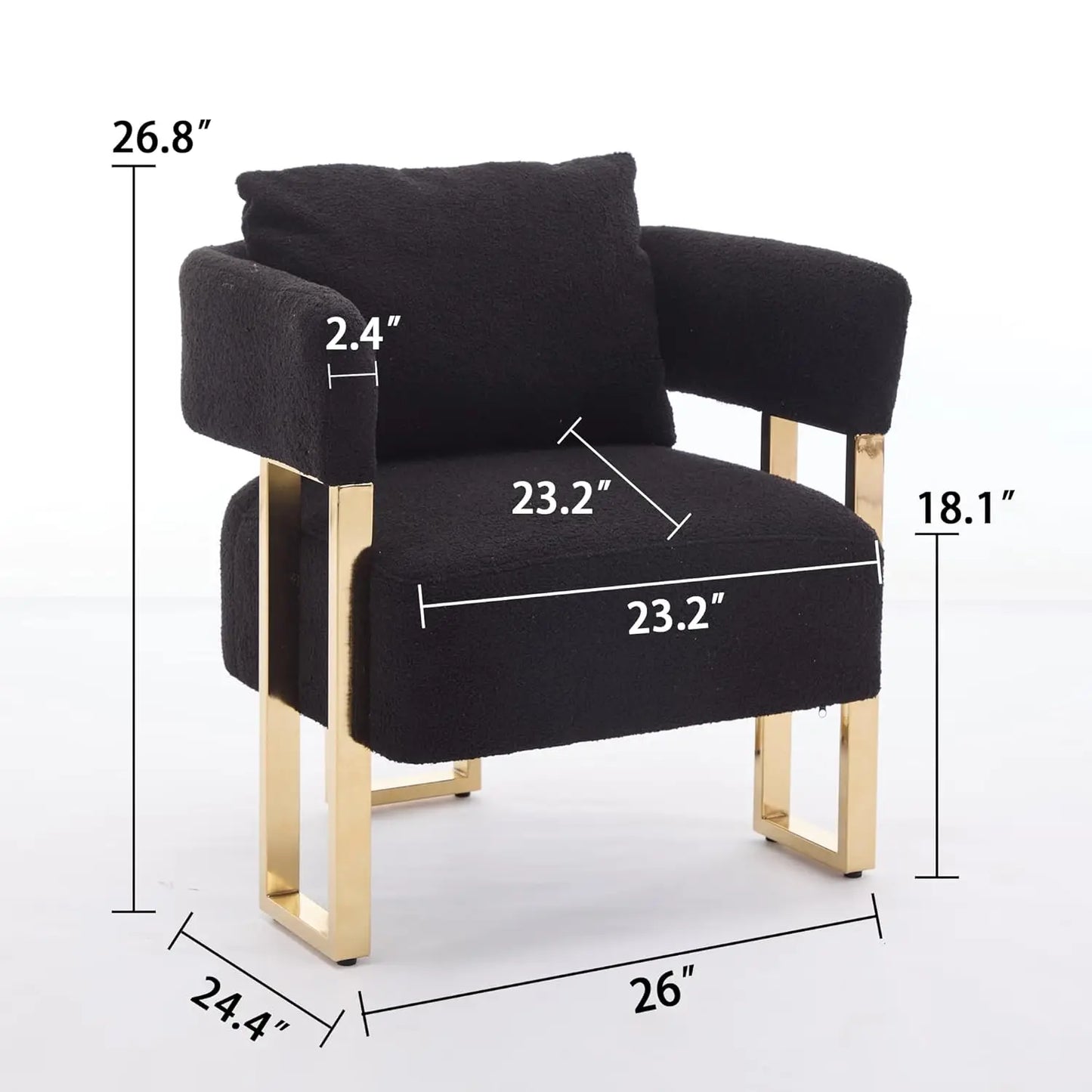 Modern Barrel Accent Chairs Upholstered Set Of Two