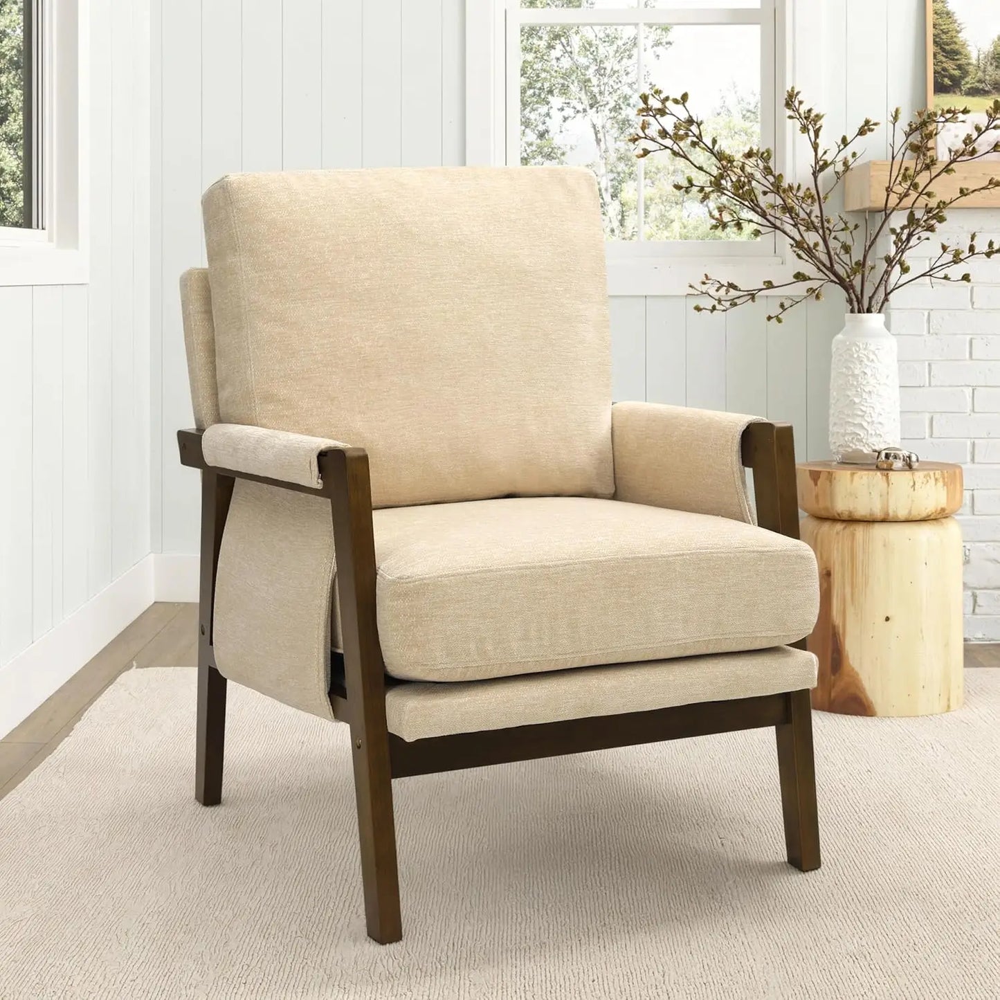 MOYU Mid Century Modern Upholstered Accent Arm Chair